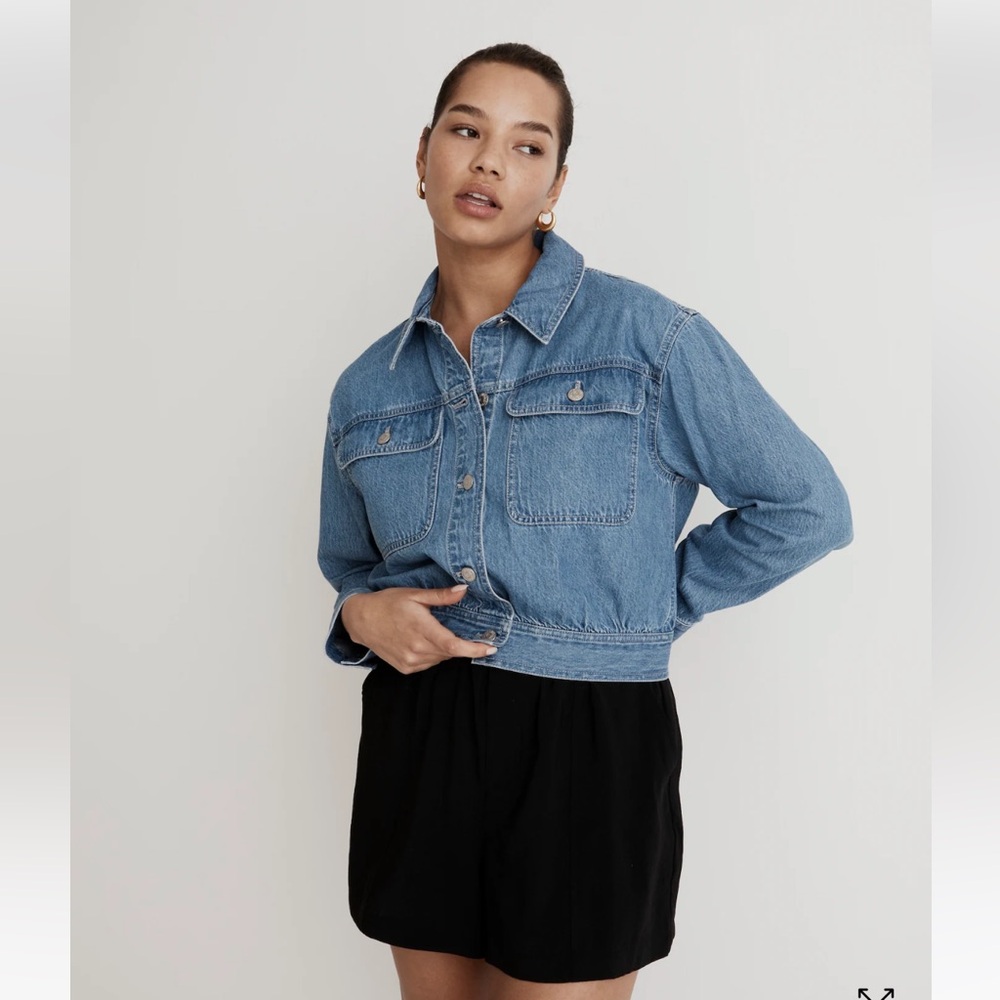 Madewell Crop Jean Jacket in Dursett Wash
